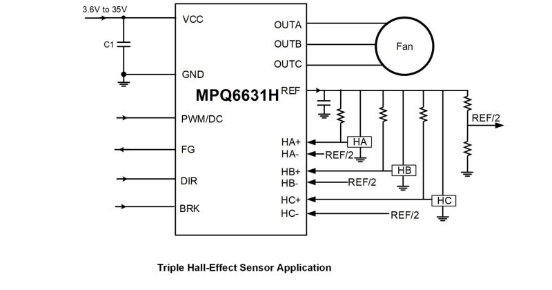 Monolithic Power Systems &mdash; MPQ6631H Triple Hall-Effect Sensor Application